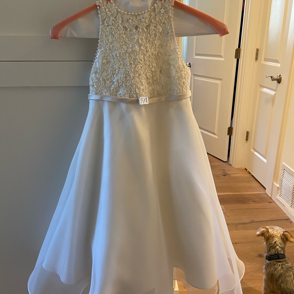 Girls flower girl dress from David’s Bridal.